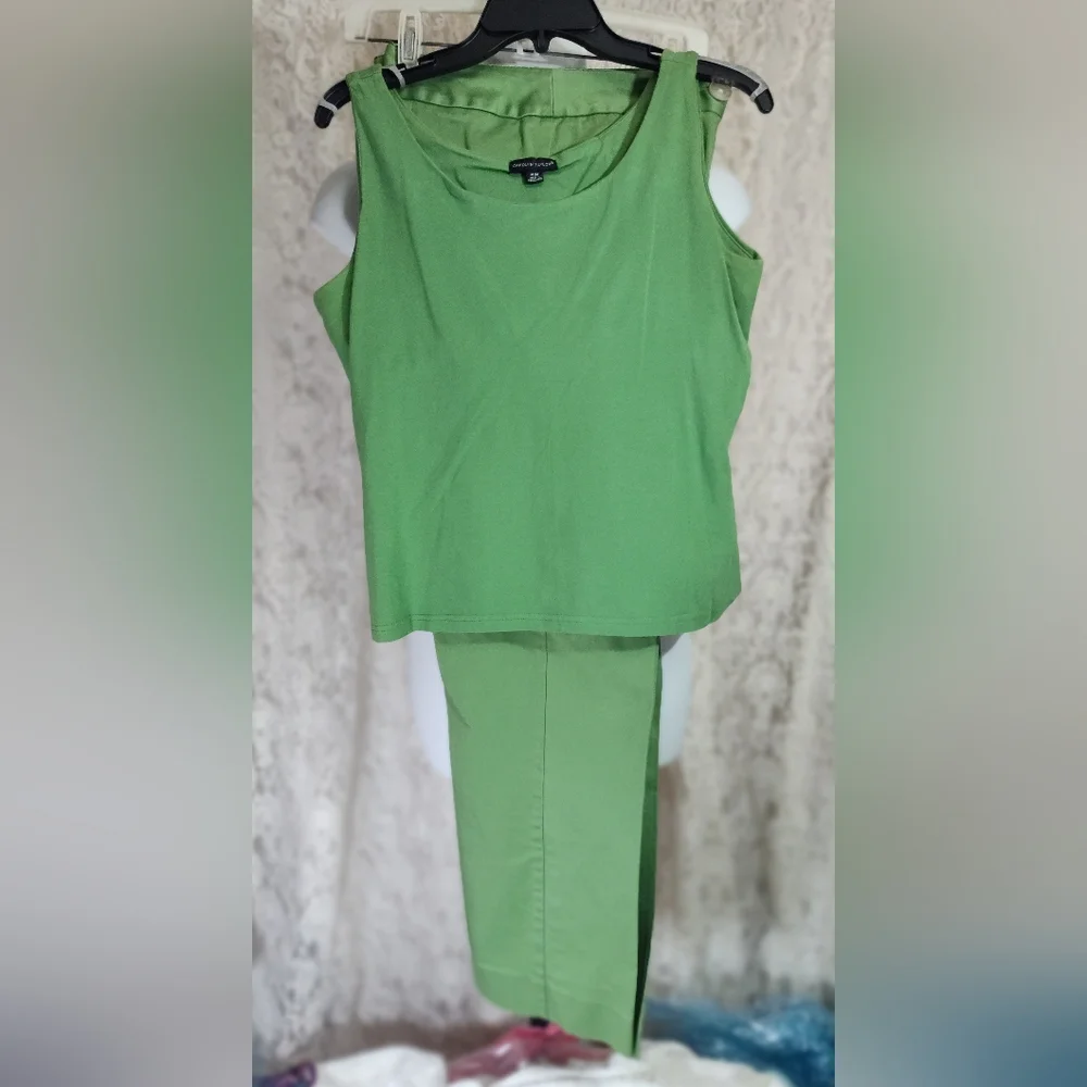 Carolyn Taylor Green Tank Top And Coordinated George Pant Set NWOT
